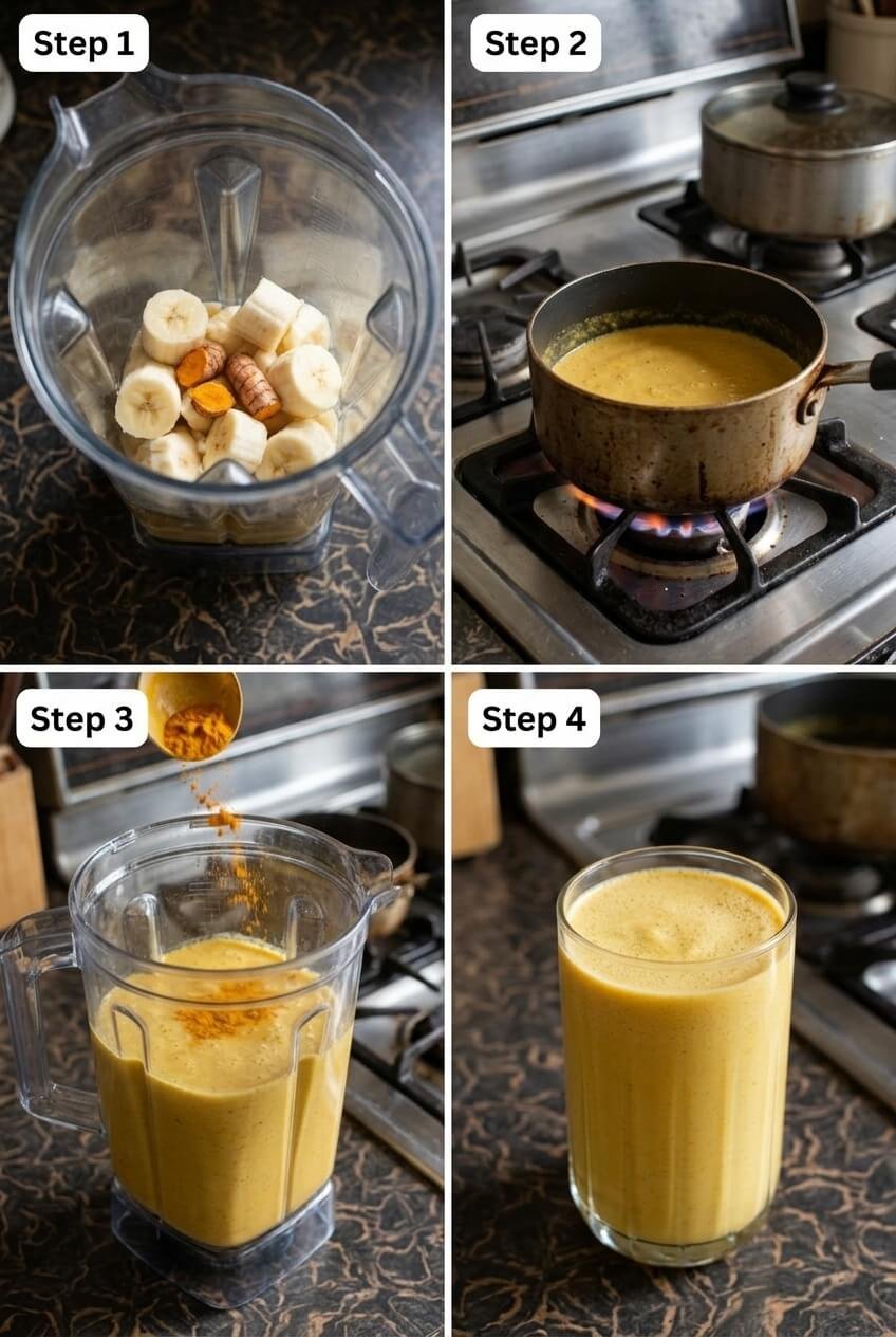 cooking Banana Turmeric Smoothie step by step