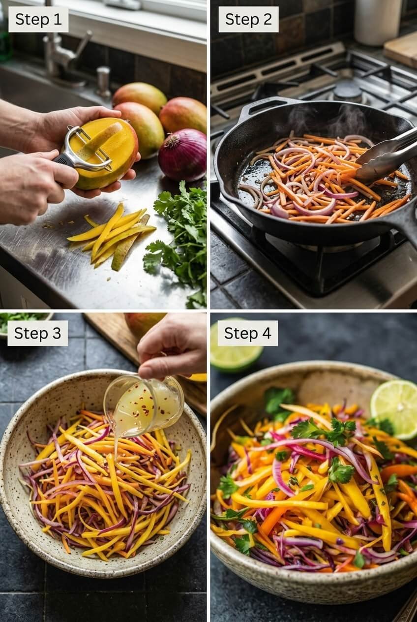 cooking Crisp & Tropical Fresh Mango Slaw step by step