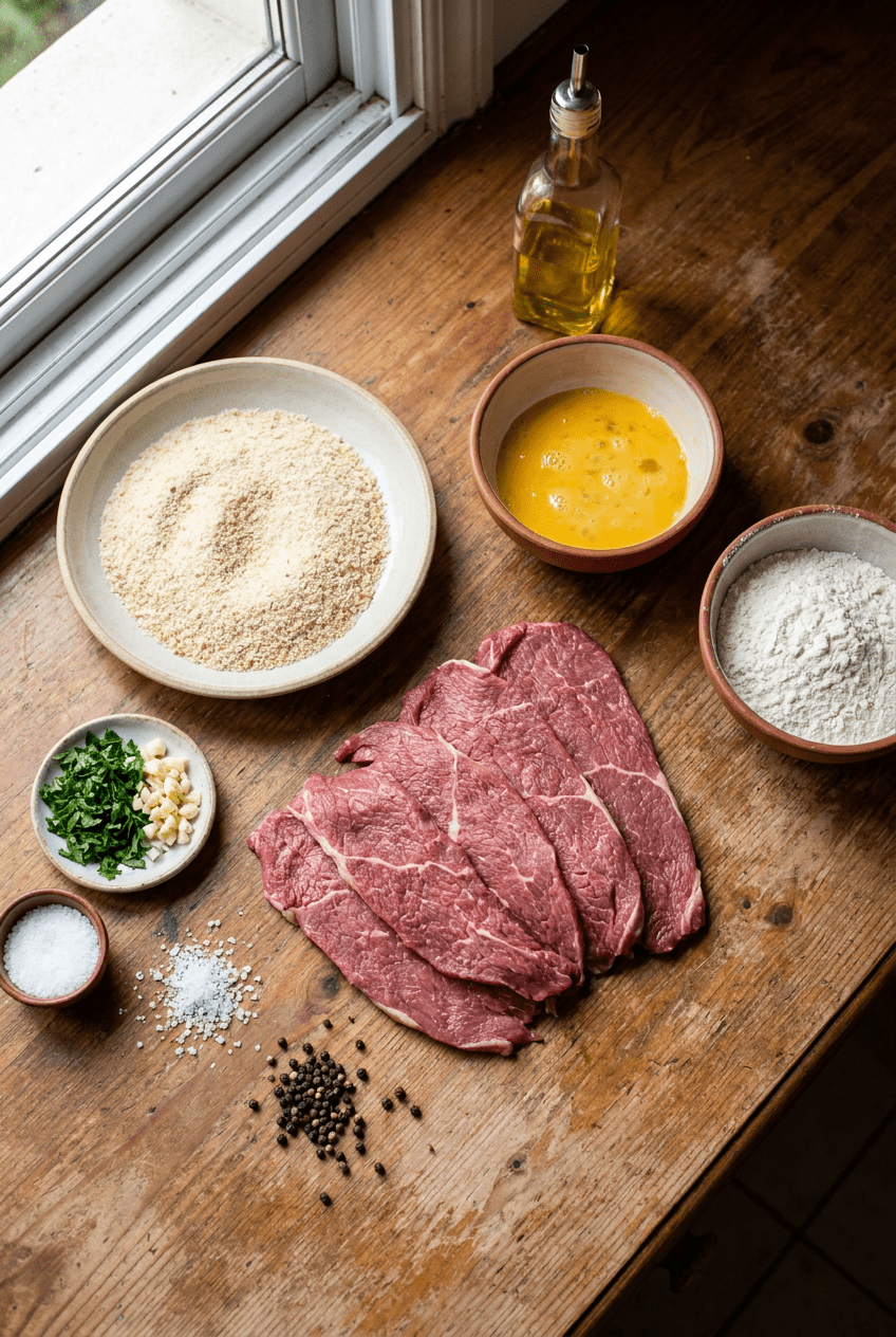 ingredients for Argentine Beef Milanesa