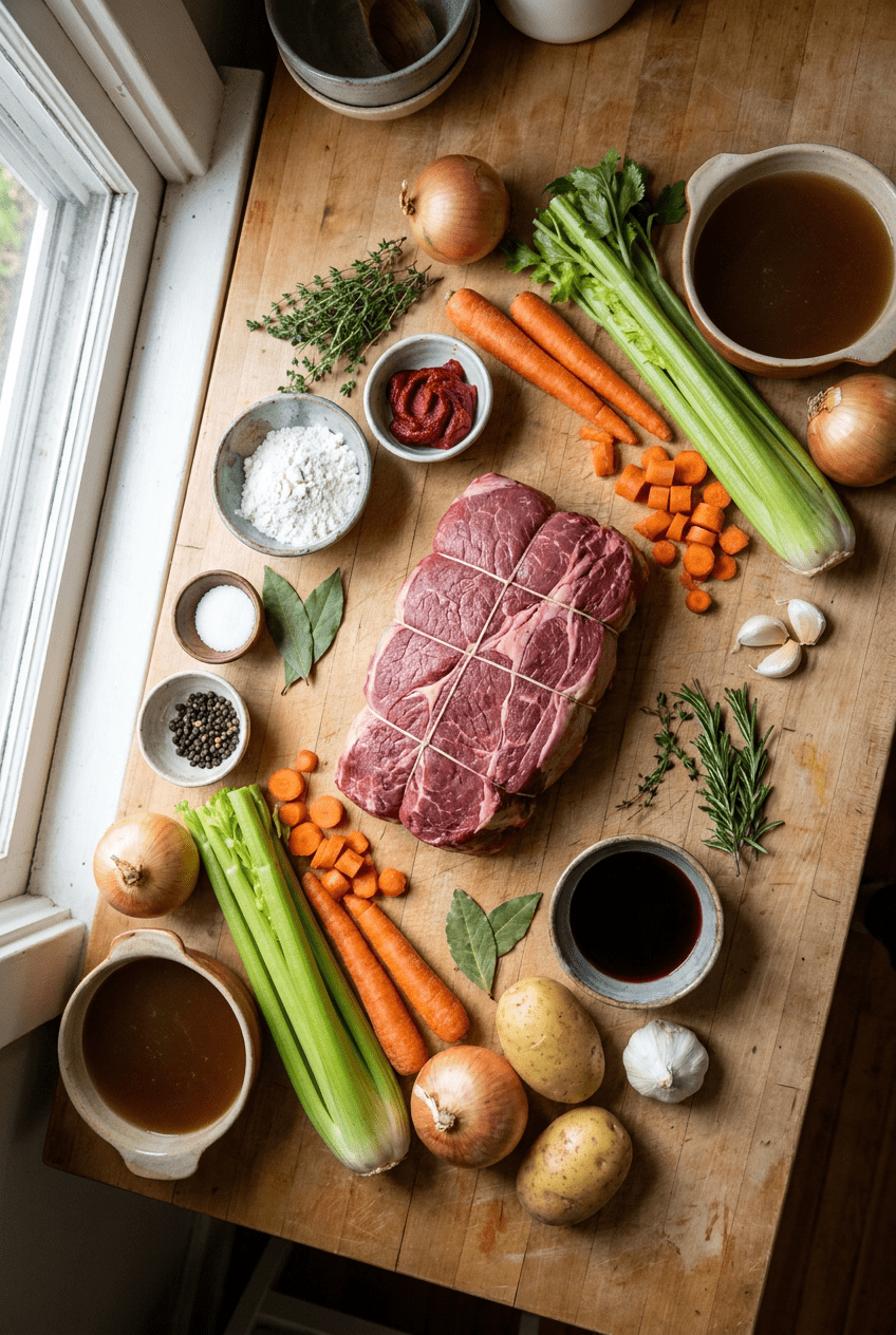 ingredients for Classic Beef Pot Roast