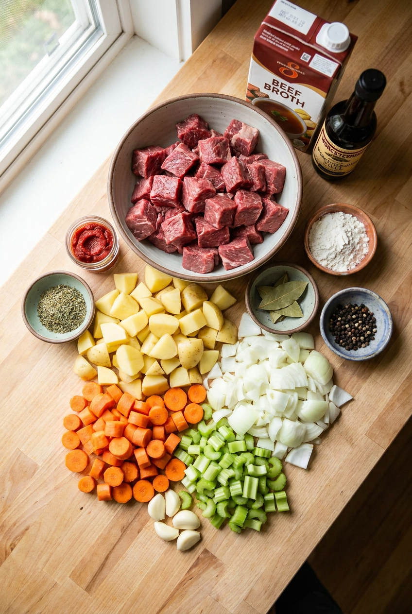 ingredients for Crockpot Beef Stew