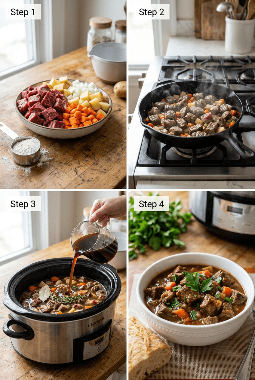 how to make Crockpot Beef Stew step by step